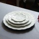 French Baroque Palace Embossed Plates Elegant White Bone China Charger Plate Vintage Flower Dinner Plates for Wedding