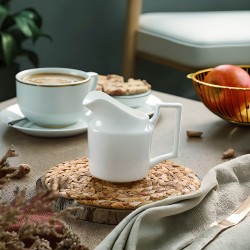 Custom Bone China Coffee Creamer Jar Carafe White Ceramic Milk Jug 250 ML Creamer Milk Pitcher