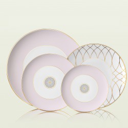 Moroccan Style Plates and Dishes with Gold Rim Fine Bone China Mexican Mandala Plates Pink Boho Wedding Charger Plate