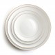 Luxury White and Gold Dinner Dish Plates Set 42% Bone China Platter for Royal Wedding Gold Edge Ceramic Charger Plate