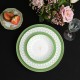 Wholesale Green Stripe Charger Plates Sets Dinnerware Fine Bone China Bohemian Mandala Dinner Plate with Gold Rim for Wedding