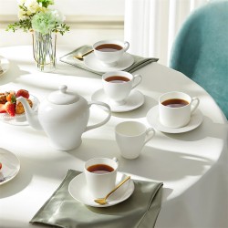 Fine Bone China Tea Pots & Kettles White Teapot and Teacup Set Ceramic Tea Cup Set with Pot