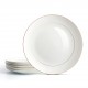 Factory Wholesale White Dinner Plates with Gold Trim 42% Bone China Crockery Assiette Porcelaine Blanc
