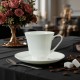 Custom Flower Shape Arabic Tea Cup and Saucer Set Fine Bone China Stylish Turkish Teacup and Plate 240ml White Coffee Cup
