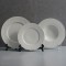 Wholesale White Stone Texture Plates for Catering Creative Embossed Steak Dinner Plate Ceramic Dessert Plate for Restaurant