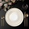 Luxury Gold Line Arabic Charger Plates Fine Bone China Wedding Underplates Gold Rimmed Ceramic Dinner Dishes Plates for Hotel