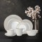 Customizable Luxury Dinner Set for Royal Bone China Gold Rim Dinnerware Ceramic Cups Plates and Bowls Tableware Set
