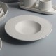Wholesale Wide Rim Pasta Plates for Restaurants Ceramic Pasta Bowls Italian Straw Hat Shape Spaghetti Soup Plate