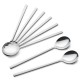 Stainless Steel Korean Style Long Spoon Black Silver Gold Metal Round Tablespoon Salad Serving Spoon