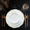 Fine Bone China Lotus Flower Shaped Plate White Scalloped Charger Plates for Wedding Party Ceramic Petal Dinner Plates Set