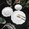 Customizable Logo Italian French Style Petal Plate for Wedding Premium Hotel Bone China Scallop Flower Charger Plates