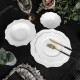 Customizable Logo Italian French Style Petal Plate for Wedding Premium Hotel Bone China Scallop Flower Charger Plates