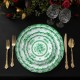 Custom Green Floral Charger Plates for Wedding Fine Bone China Green and White Dinner Plates Sets Dinnerware