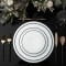 Customizable Black Rim Charger Plates for Wedding Bone China White and Black Dinner Dishes Black Trim Ceramic Dinnerware