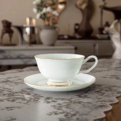 Luxury Bone China Teacup and Saucer Set with Gold Rim  Juego De Tazas De Te Tazas De Cafe Ceramic Tea Mug for Gift