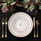 Factory Wholesale Pink Charger Plates with Gold Rim Fine Bone China Dinner Dishes Plates Ceramic Bohemian Style Wedding Plates