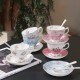 Factory Customised Floral Tea Cups and Saucer Set Fine Bone China Personalized Printing/Logo Arabic Teacup and Coffee Cups
