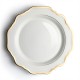 Factory Custom Design Gold and White Flower Dinner Plates Wedding Festive Bone China Decorative Plate