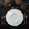 Customizable Logo White Scalloped Dinner Plates Fine Bone China Daisy Wedding Plates Flower Shaped Charger Plate